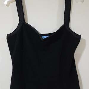 White + Warren Black 100% Cashmere V-Neck Cami Tank Top with 100% silk Trim
